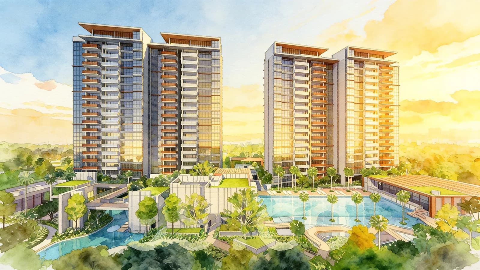 Ola, a 16-storey executive condominium in Sengkang. Illustration is AI-generated.