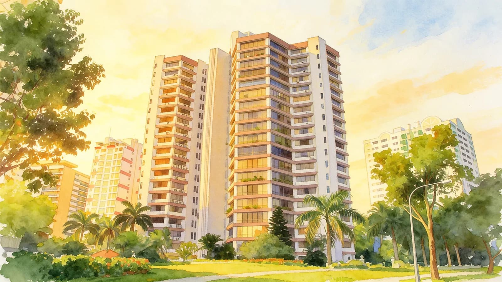Balmoral Tower, a condominium in Tanglin. Illustration is AI-generated.