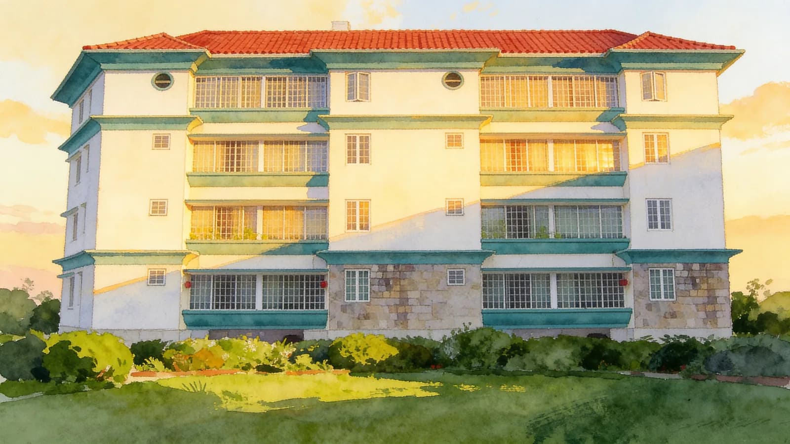 Apartment 8, a 4-storey apartment. Illustration is AI-generated.