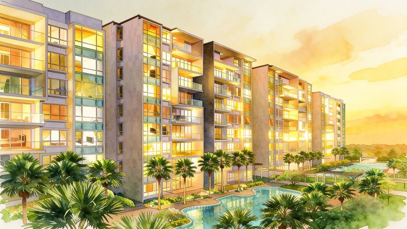 The Gale, a condominium in Pasir Ris. Illustration is AI-generated.