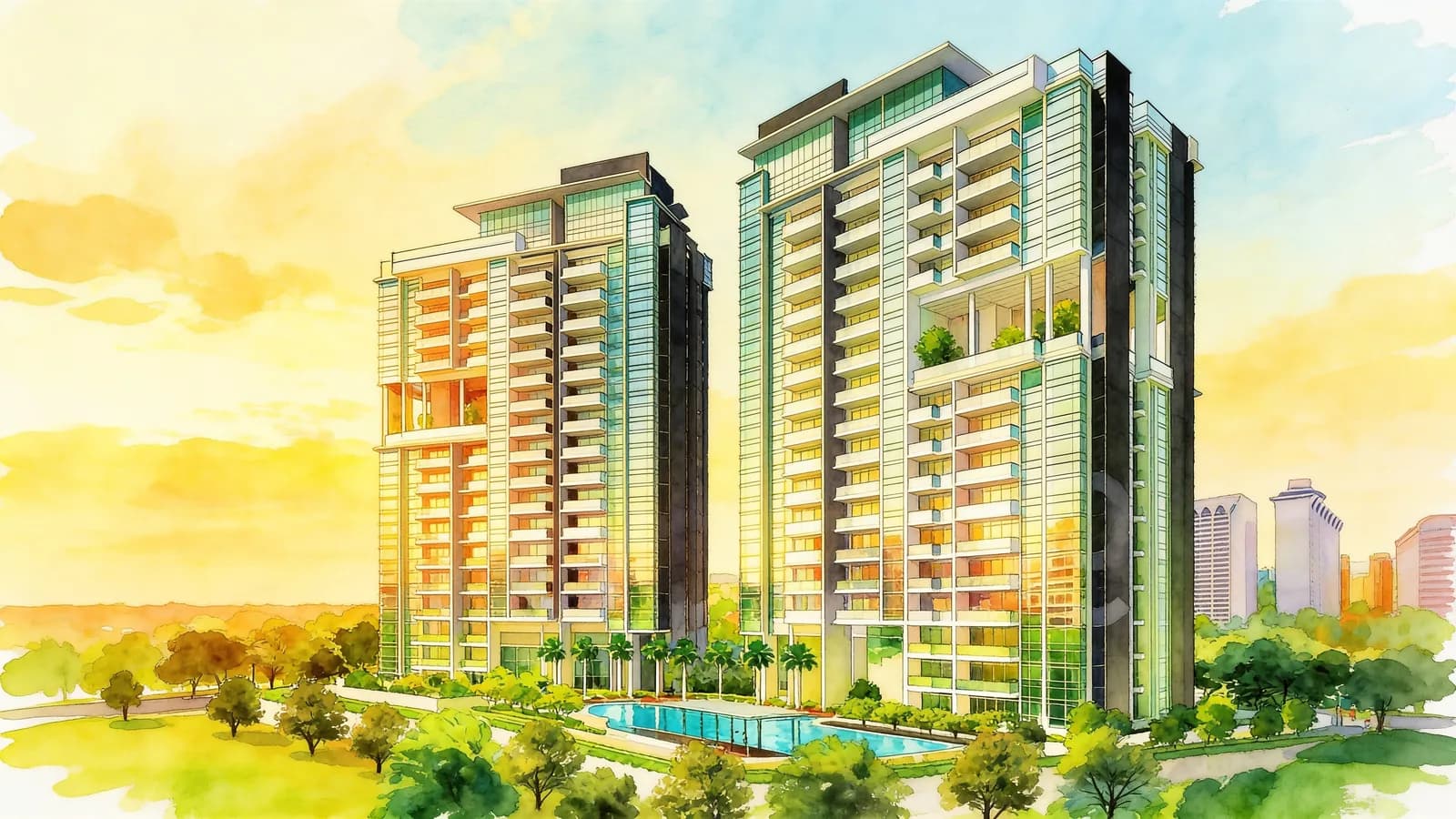 The Laurels, a condominium in Newton. Illustration is AI-generated.