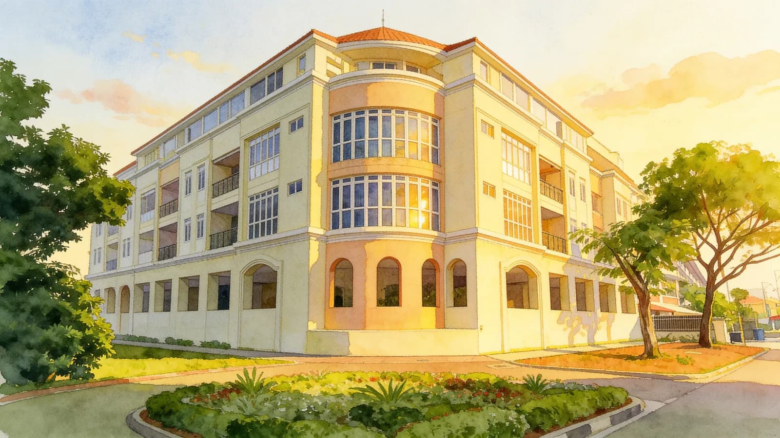D-mansions, an apartment in Marine Parade. Illustration is AI-generated.