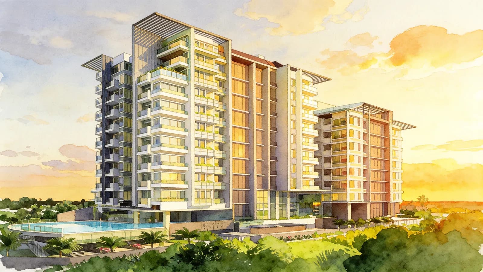 Newton Edge, a condominium in Novena. Illustration is AI-generated.