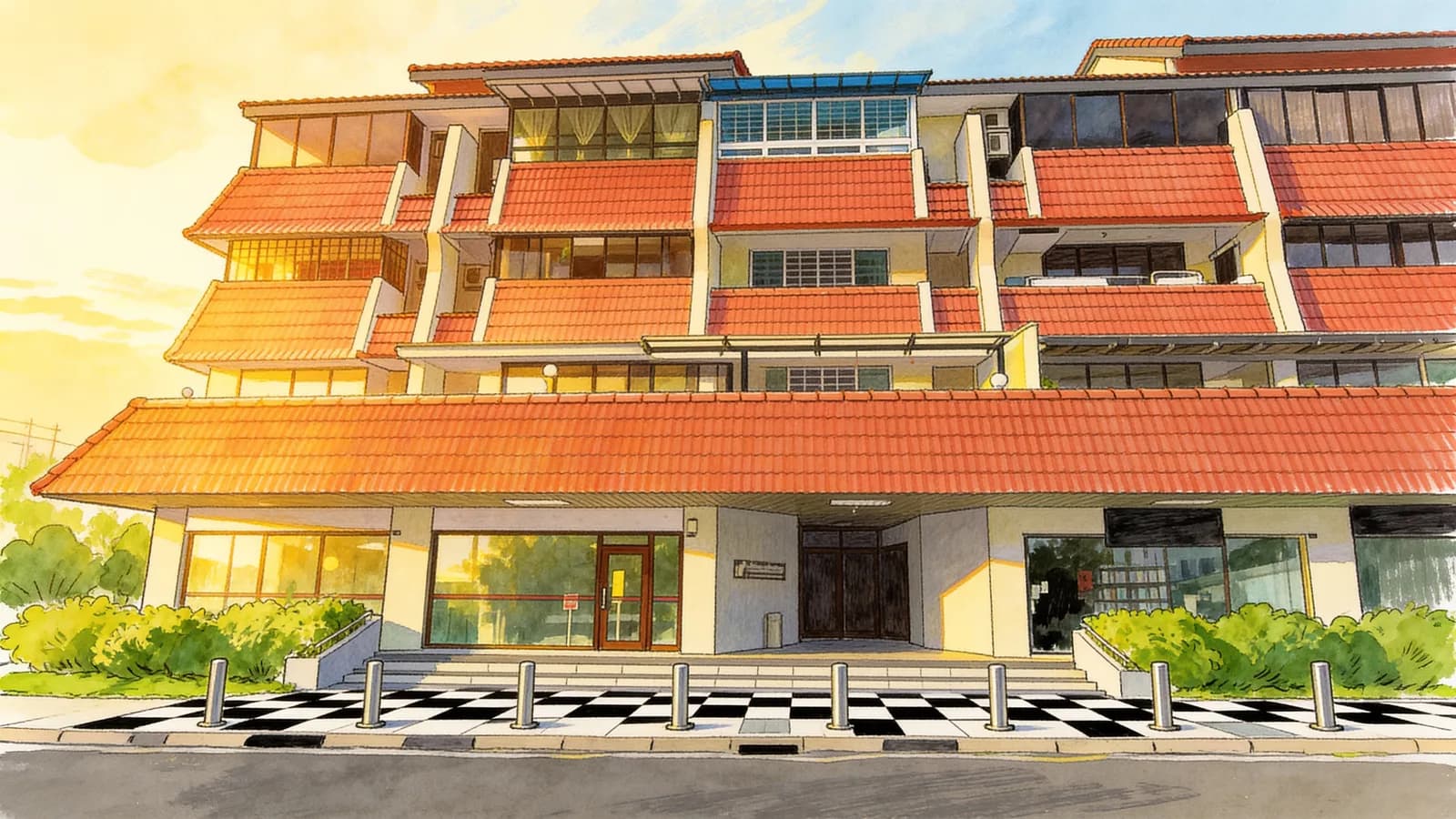 Simon Plaza, a 3-storey apartment in Hougang. Illustration is AI-generated.