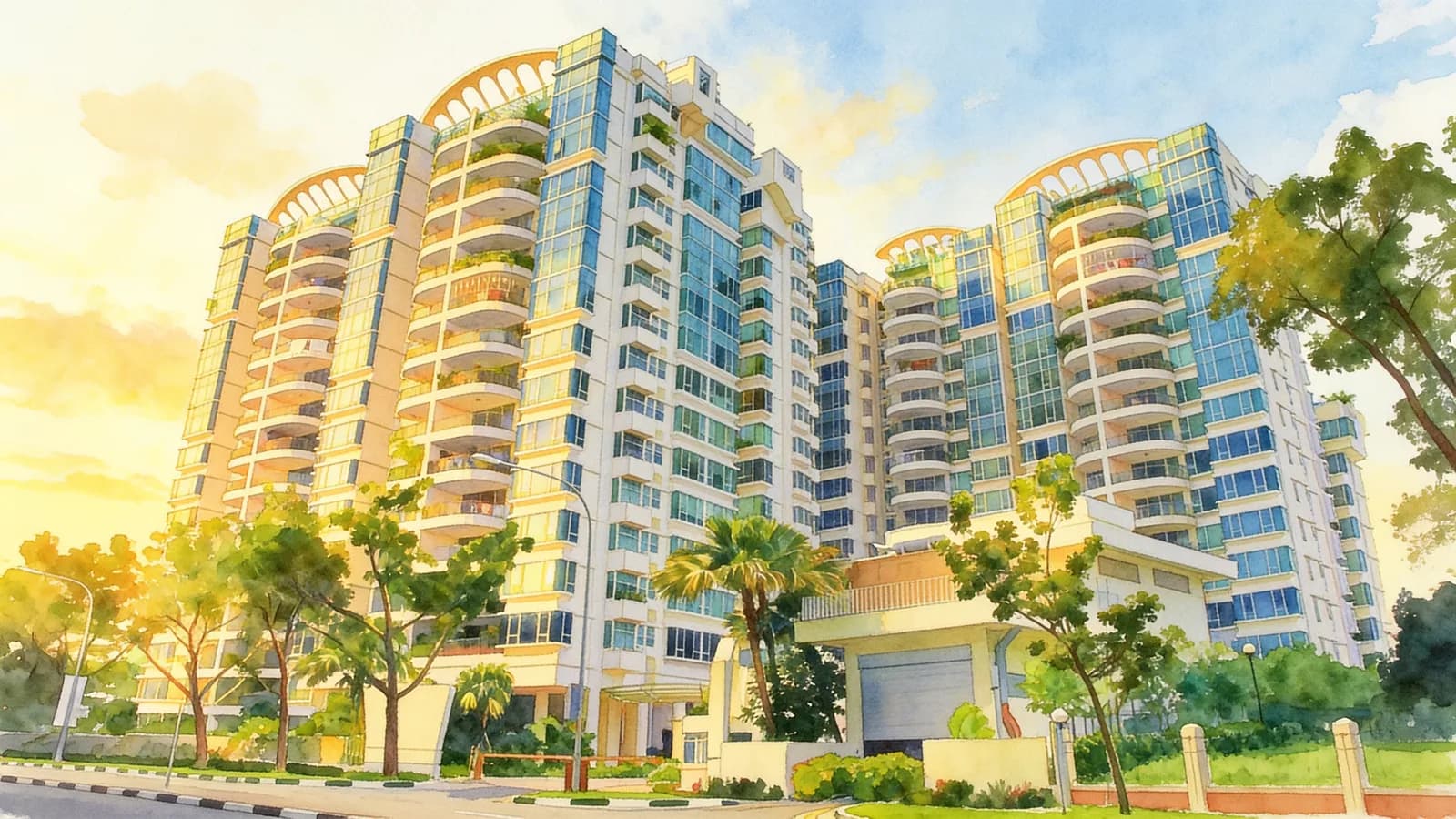 Baywater, a 16-storey condominium in Bedok. Illustration is AI-generated.