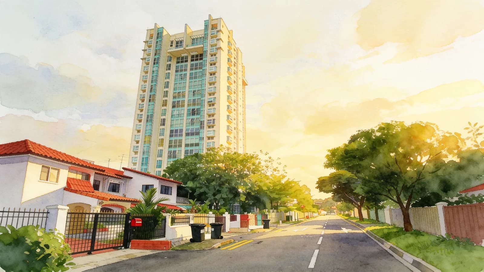 Emery Point, a condominium in Geylang. Illustration is AI-generated.