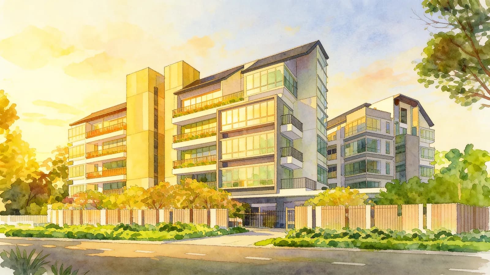 The Florentine, a 5-storey apartment in Hougang. Illustration is AI-generated.