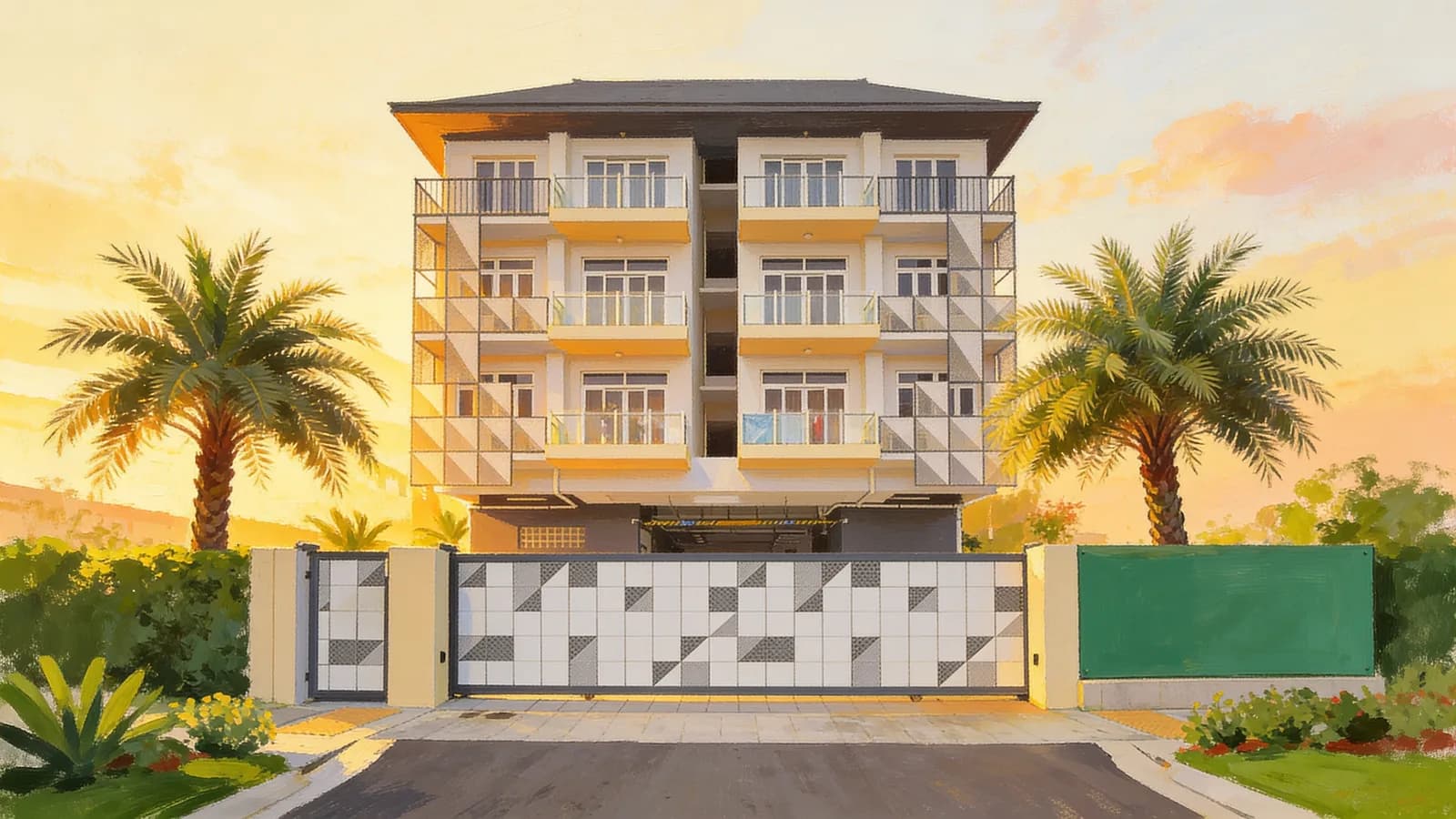 Palmera East, an apartment in Bedok. Illustration is AI-generated.