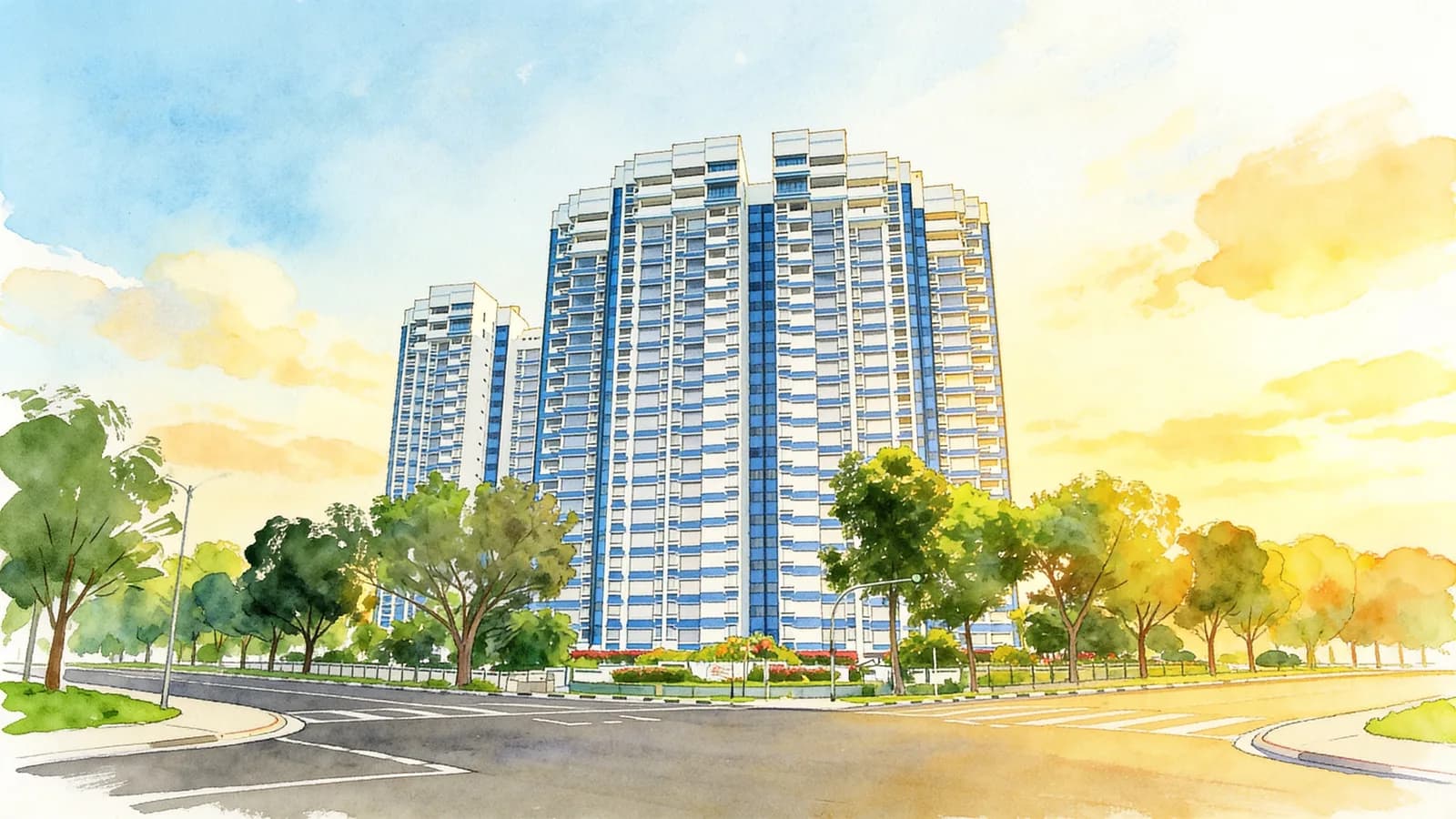 Fernwood Towers, a condominium in Bedok. Illustration is AI-generated.