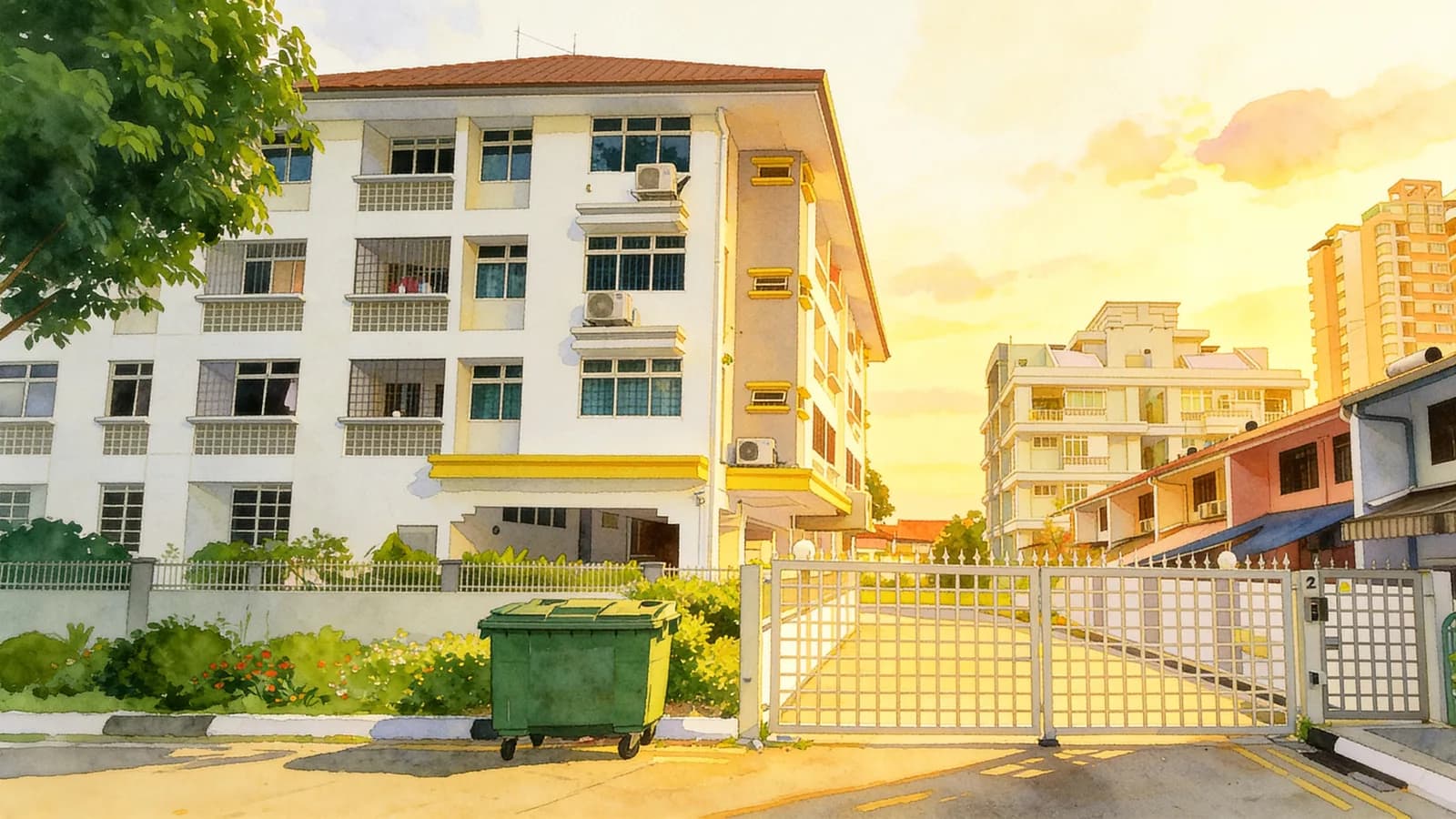 Topaz Mansions, an apartment in Kallang. Illustration is AI-generated.
