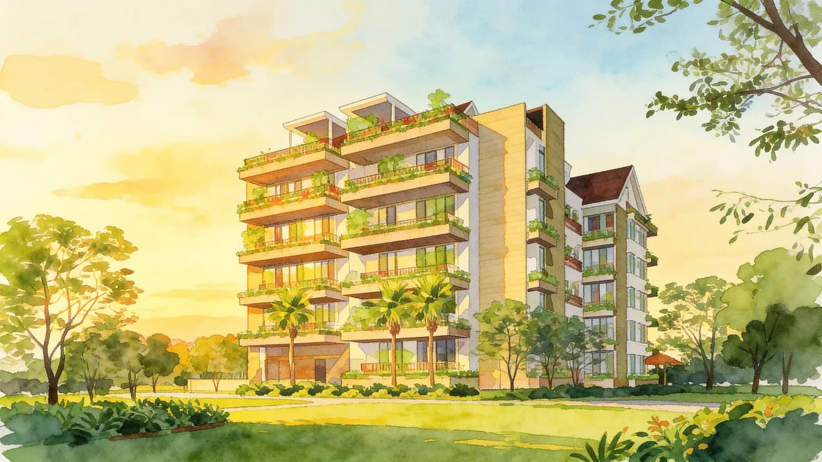 D'evelyn, an apartment in Novena. Illustration is AI-generated.