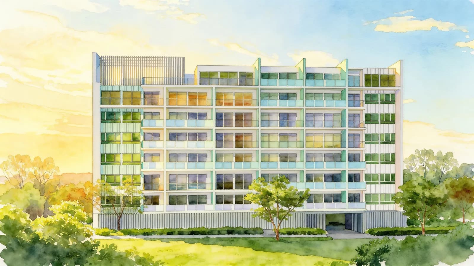 Melosa, a 7-storey condominium in Geylang. Illustration is AI-generated.