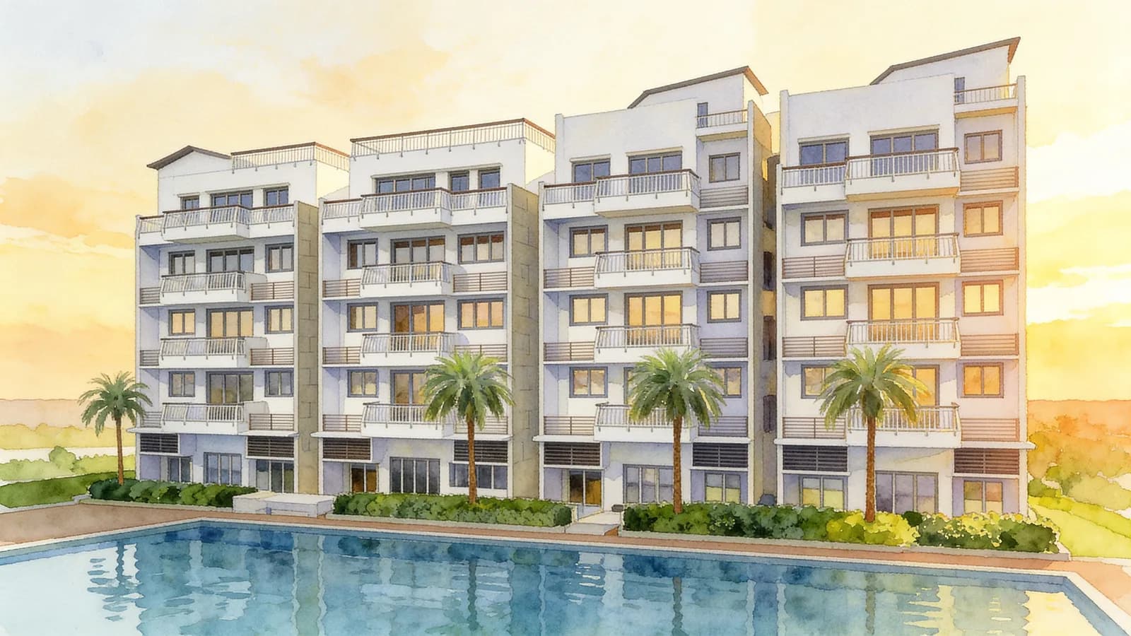 Whitehaven, a 5-storey apartment in Queenstown. Illustration is AI-generated.