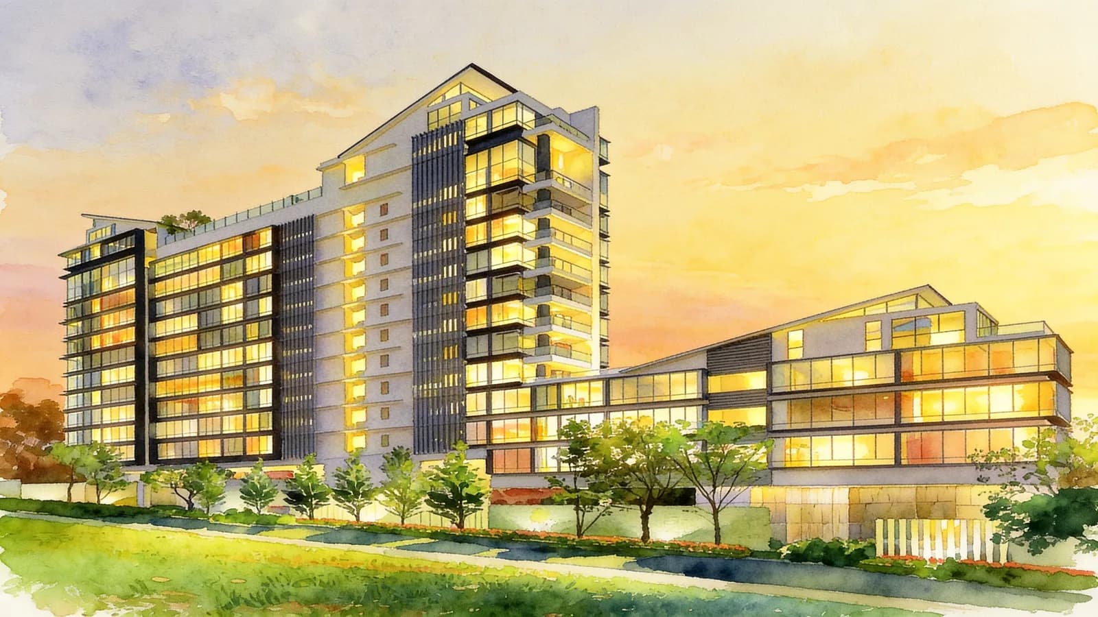 Nova 48, an apartment in Novena. Illustration is AI-generated.