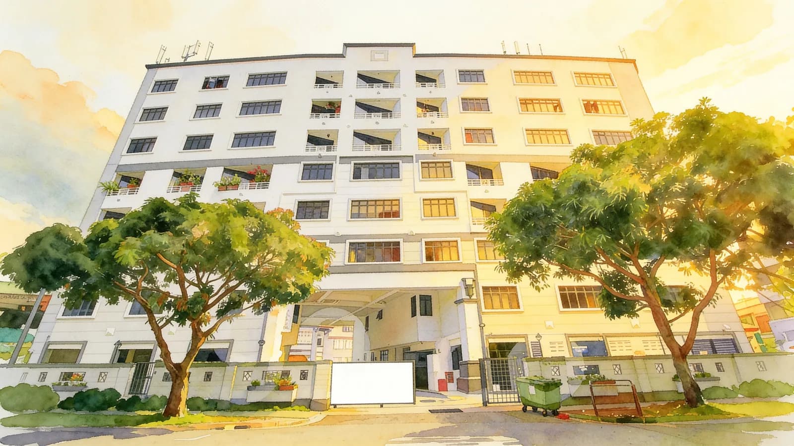 Torieview Mansions, a condominium in Geylang. Illustration is AI-generated.