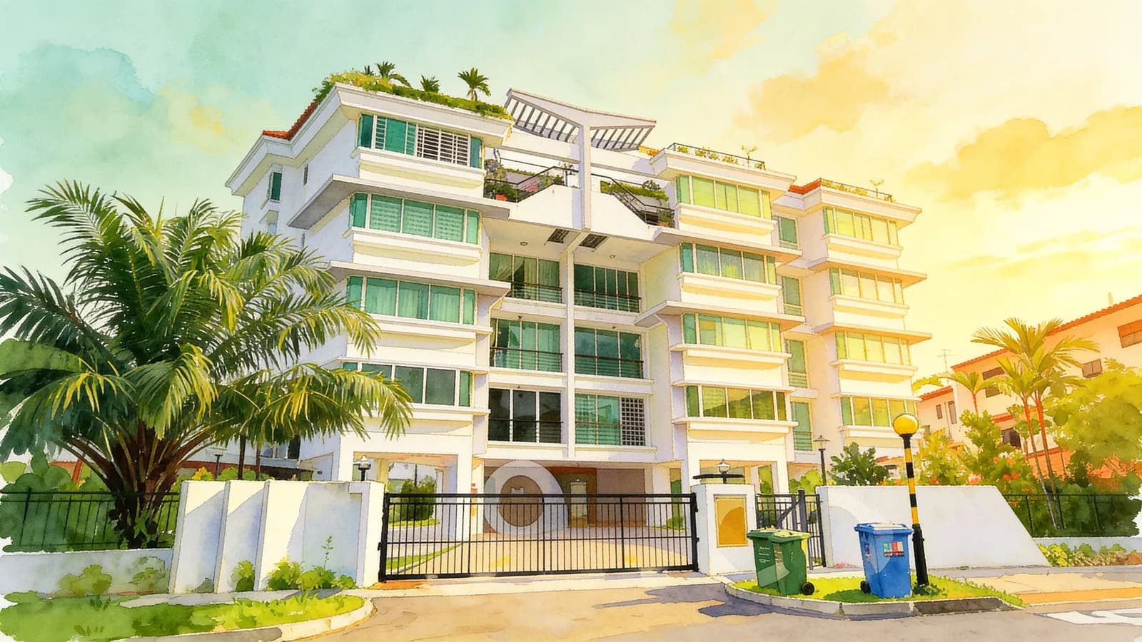 Parry Court, an apartment in Hougang. Illustration is AI-generated.