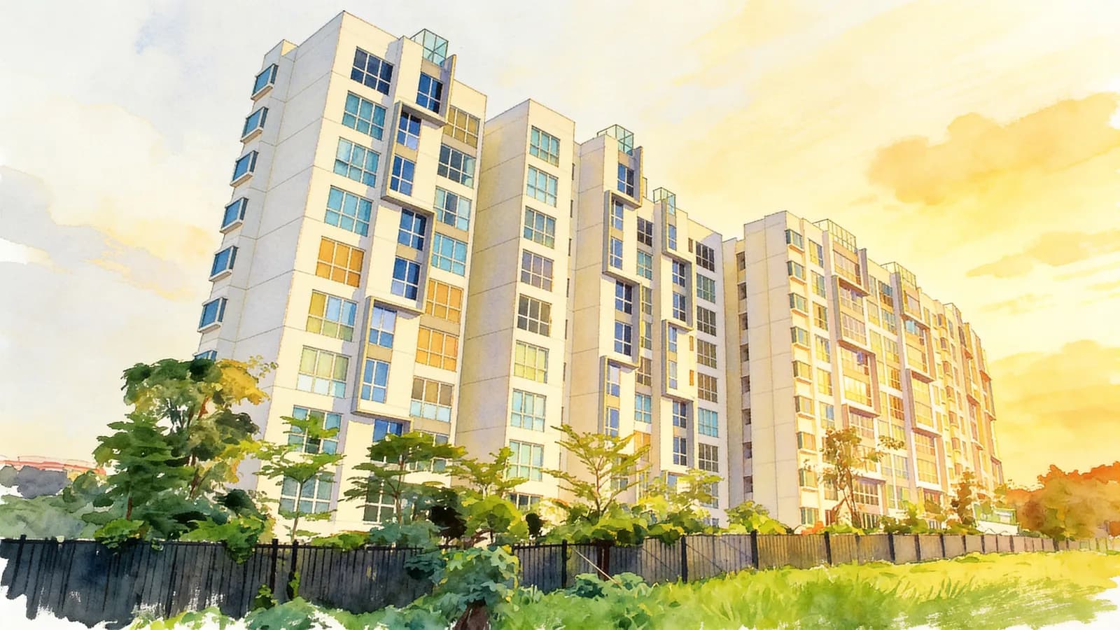 Gardenvista, a 10-storey condominium in Bukit Timah. Illustration is AI-generated.