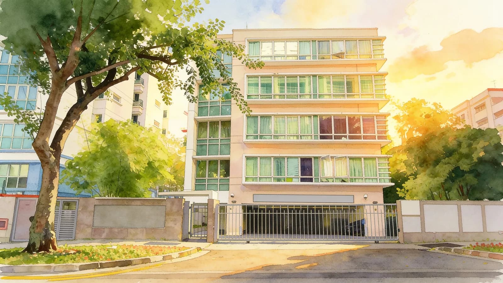 Sophia Lodge, an apartment in Rochor. Illustration is AI-generated.