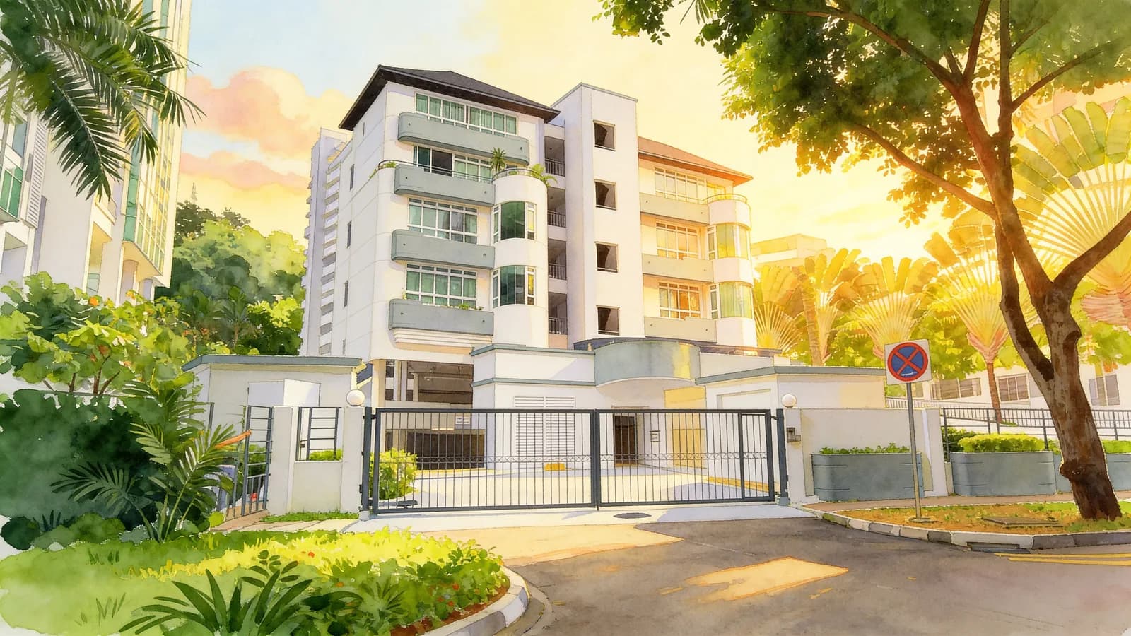 Casa Novacrest, an 11-storey apartment in Newton. Illustration is AI-generated.