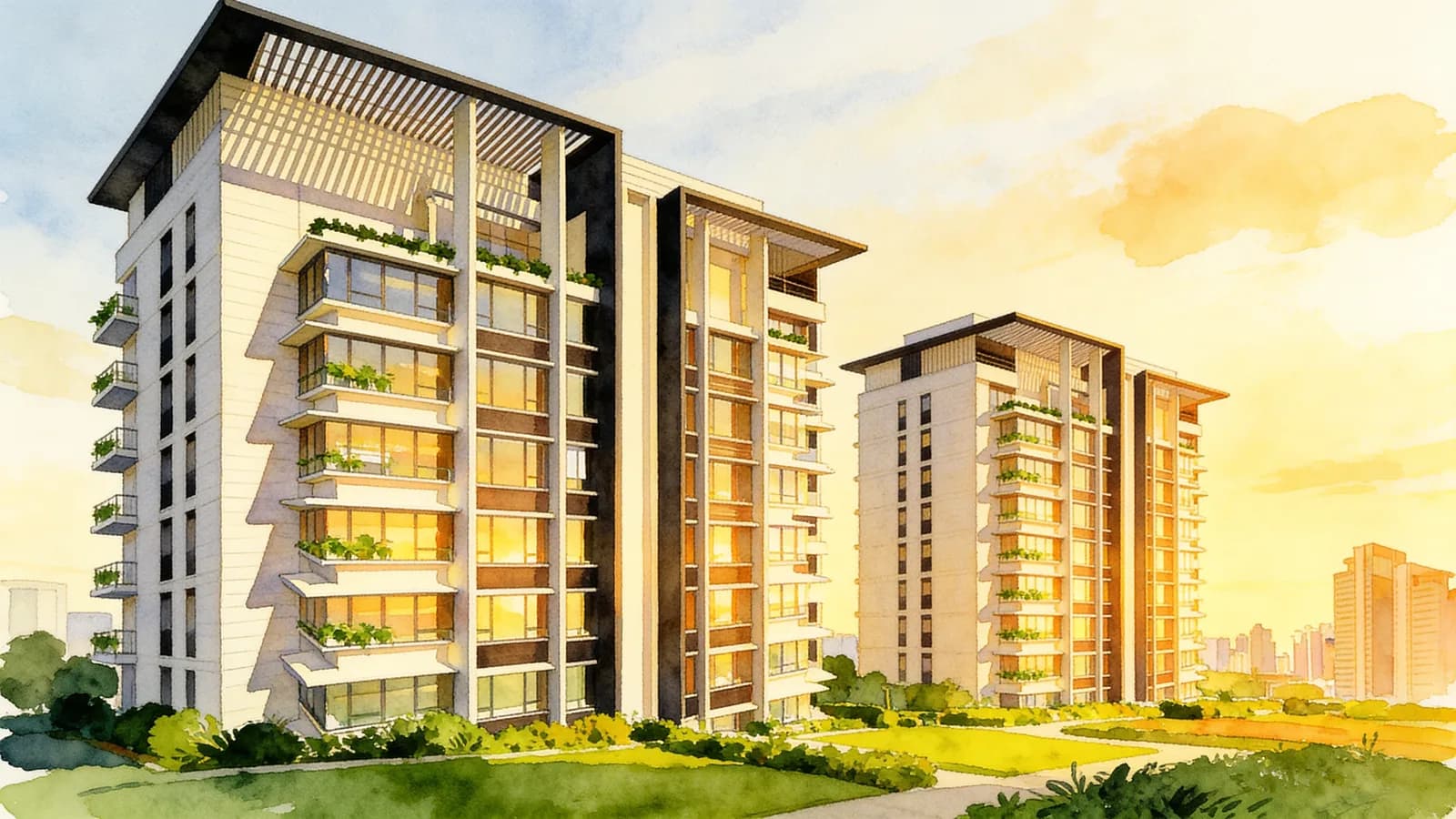 Casa Fortuna, a condominium in Novena. Illustration is AI-generated.