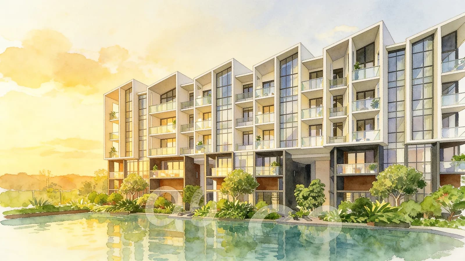 The Essence, a 5-storey condominium in Yishun. Illustration is AI-generated.