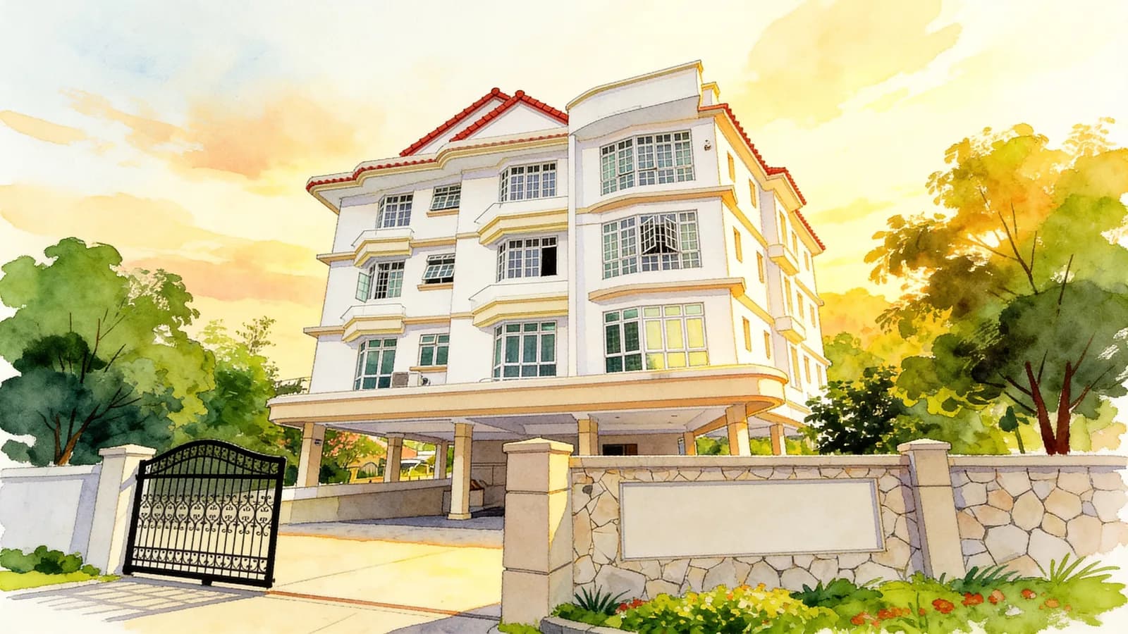 Melinia Court, an apartment in Bedok. Illustration is AI-generated.
