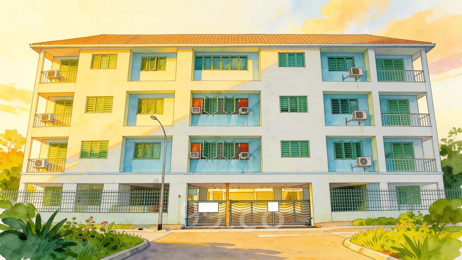 Balmy Court, a 6-storey condominium in Geylang. Illustration is AI-generated.