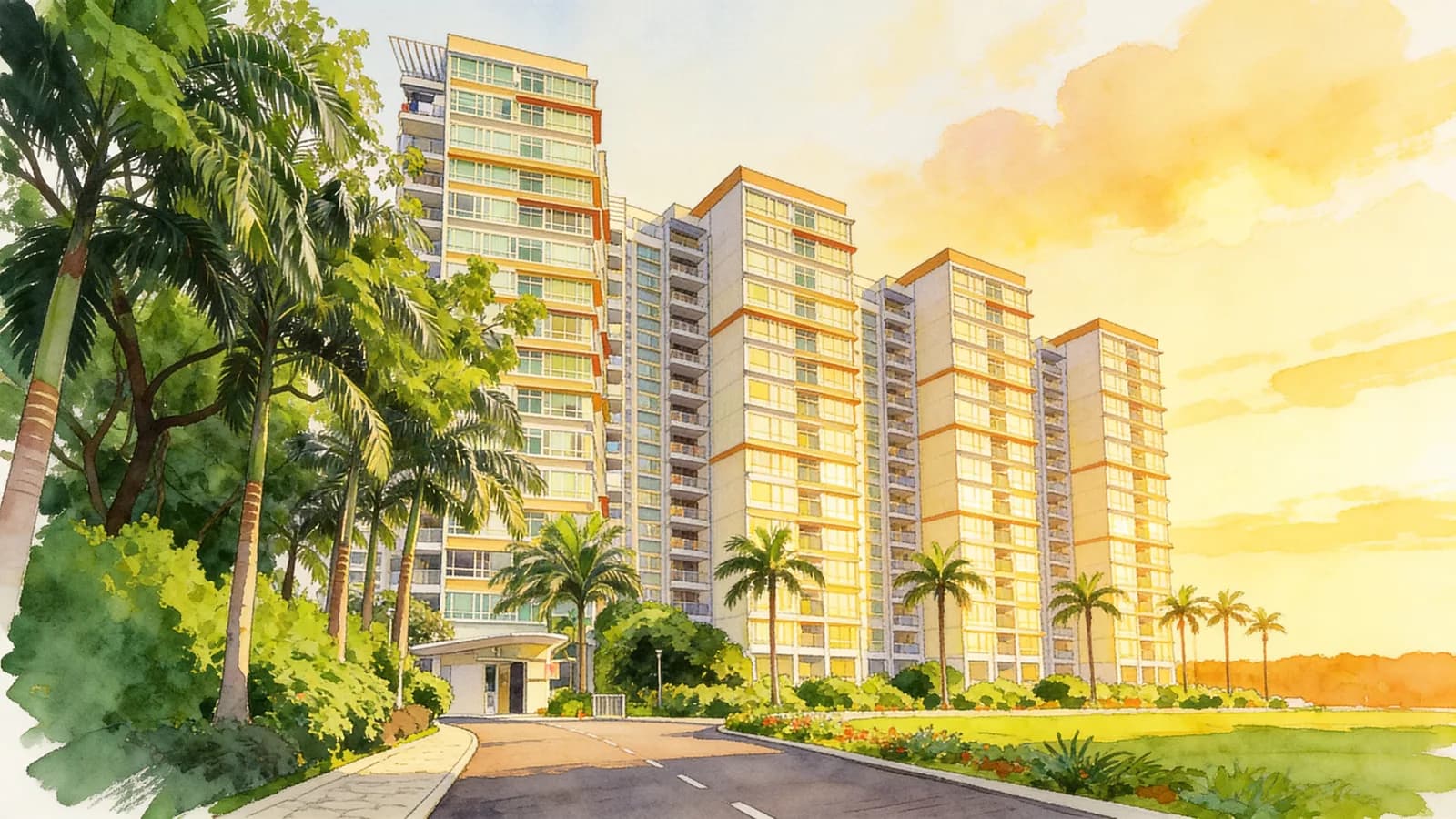 Caspian, a 17-storey condominium in Jurong West. Illustration is AI-generated.
