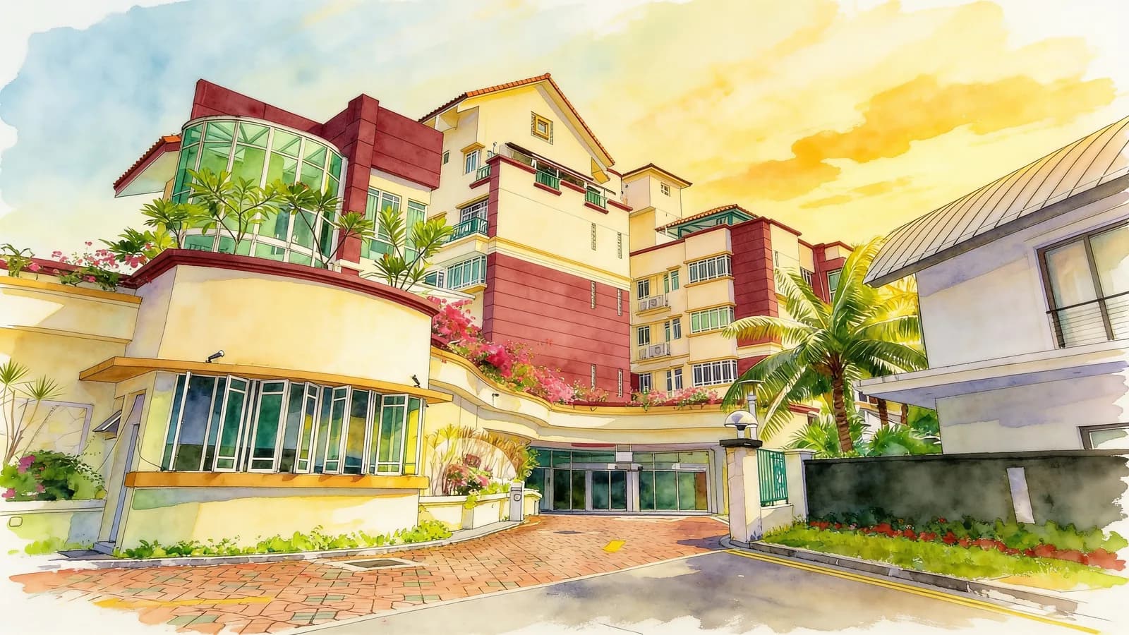 Casa Rosa, a condominium in Serangoon. Illustration is AI-generated.