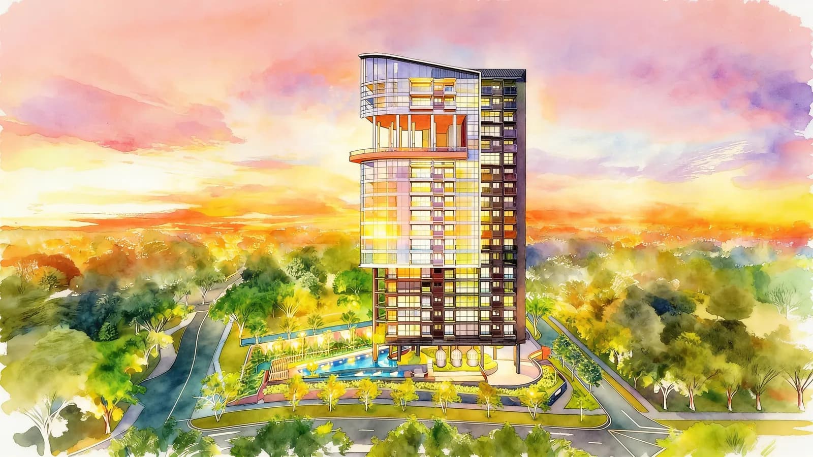 Neu at Novena, a 17-storey condominium in Novena. Illustration is AI-generated.