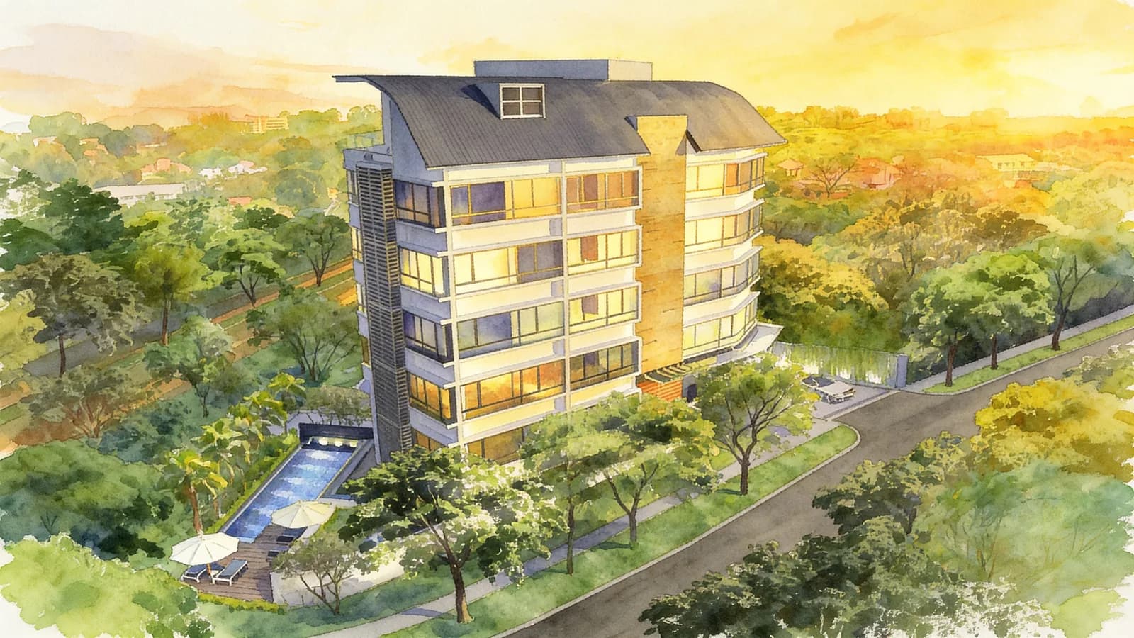 Fifty-two Stevens, an apartment in Tanglin. Illustration is AI-generated.