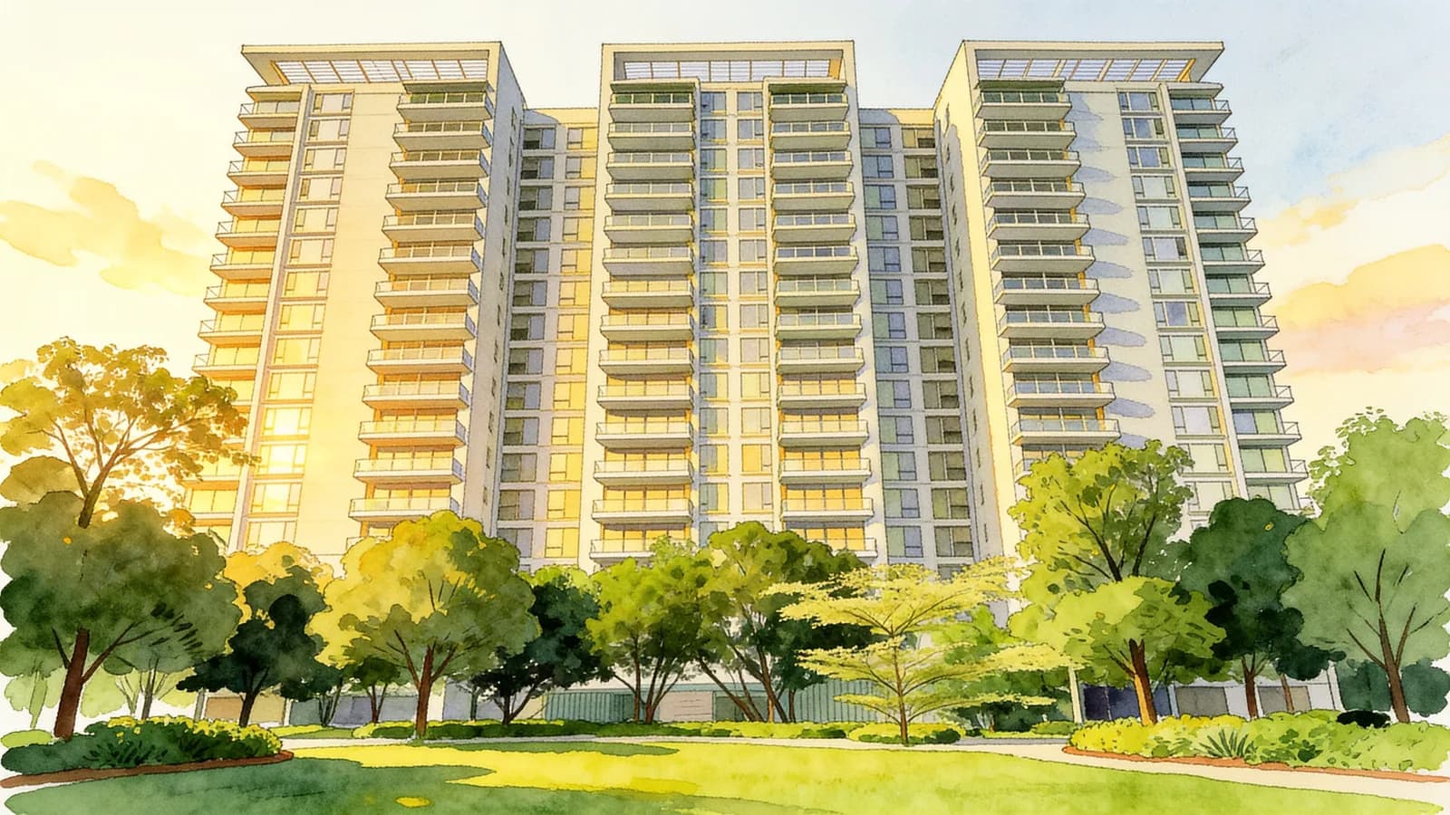 Ardmore II, a condominium in Newton. Illustration is AI-generated.