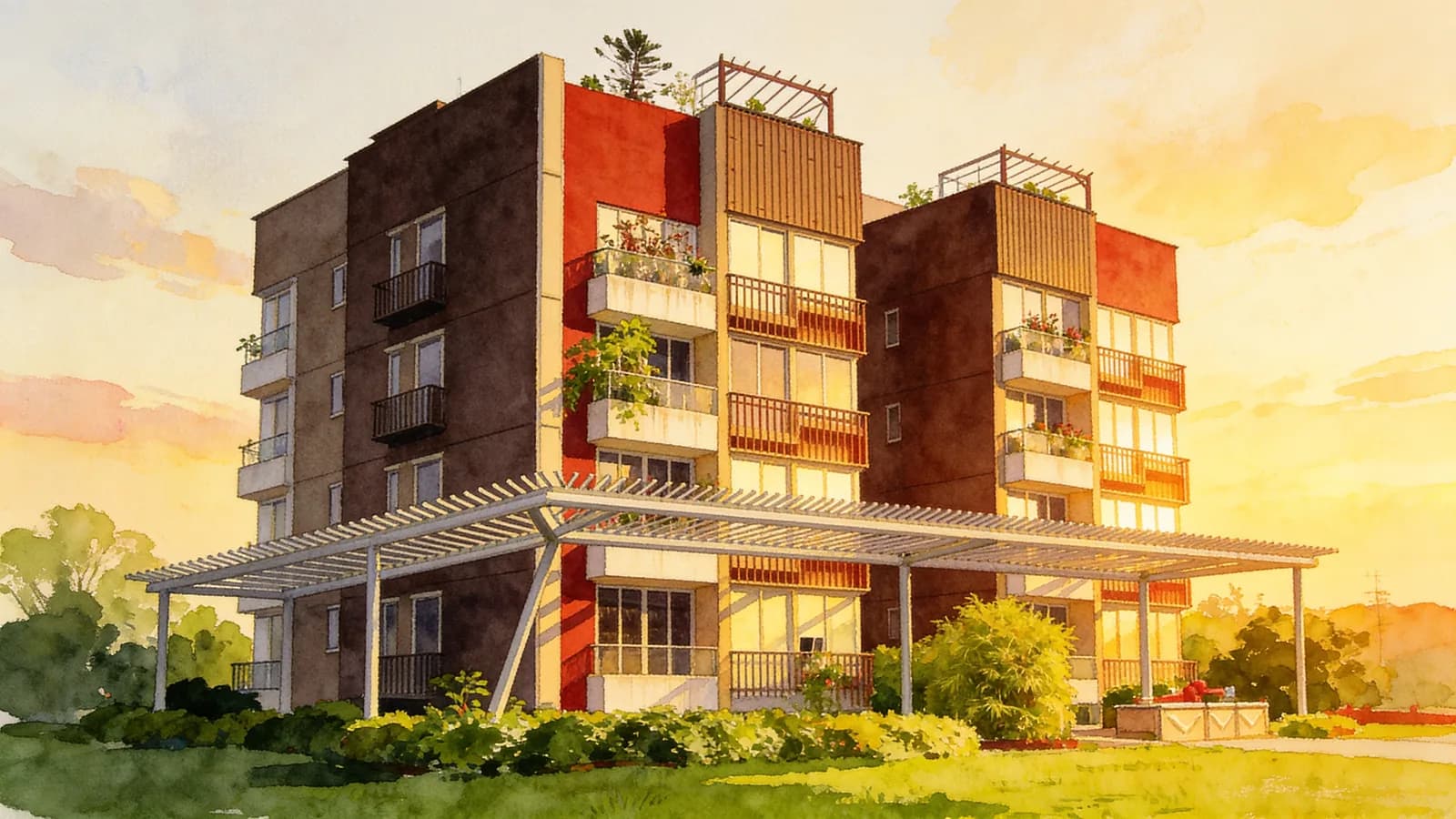 East Galleria, a 5-storey apartment in Marine Parade. Illustration is AI-generated.