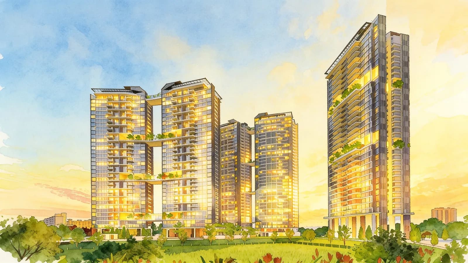 The Trilinq, a 36-storey condominium in Clementi. Illustration is AI-generated.