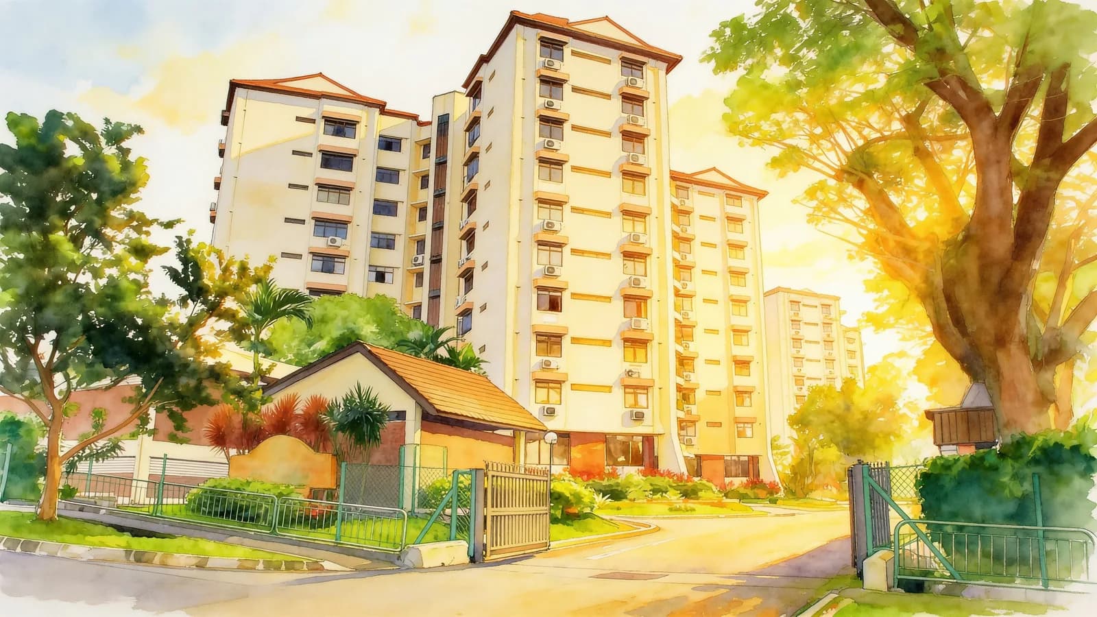 Nim Gardens, a 10-storey condominium in Serangoon. Illustration is AI-generated.