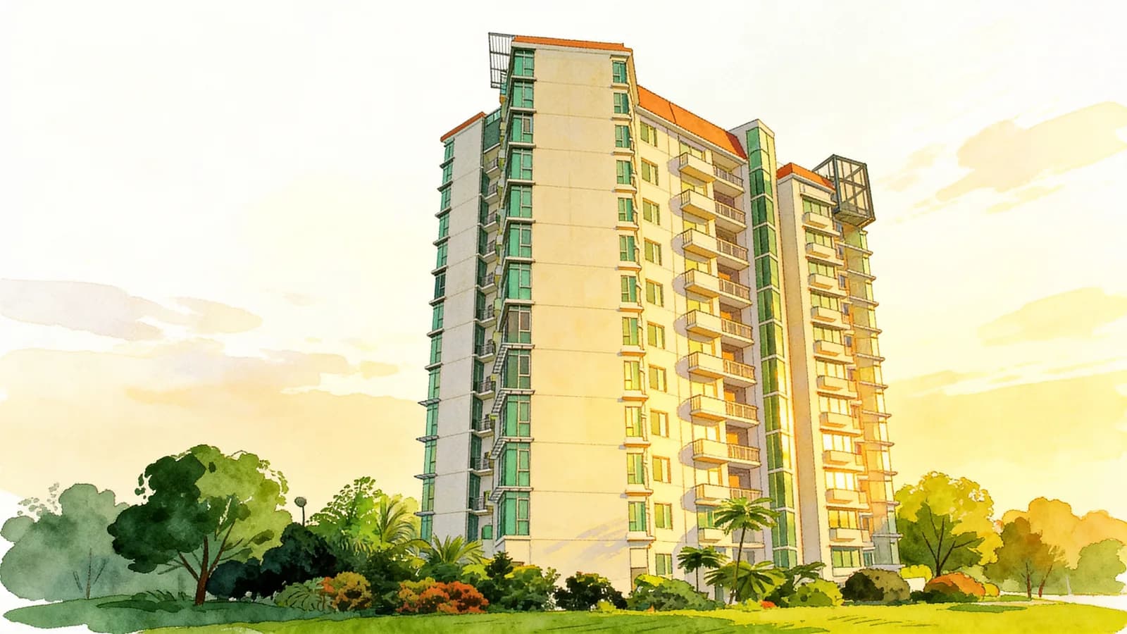 The Marbella, a 24-storey condominium in Bukit Timah. Illustration is AI-generated.