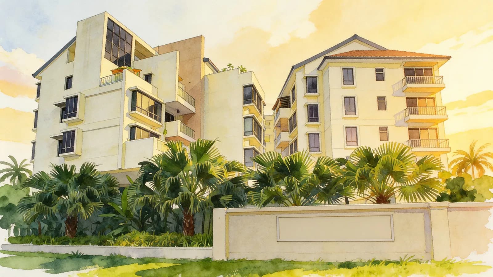 Spring @ Katong, a 5-storey apartment in Marine Parade. Illustration is AI-generated.