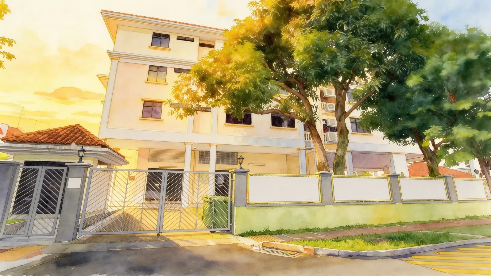 Hillside Mansions, a condominium in Hougang. Illustration is AI-generated.