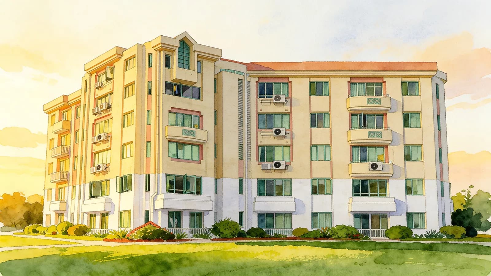 Wing Fong Court, a condominium in Geylang. Illustration is AI-generated.