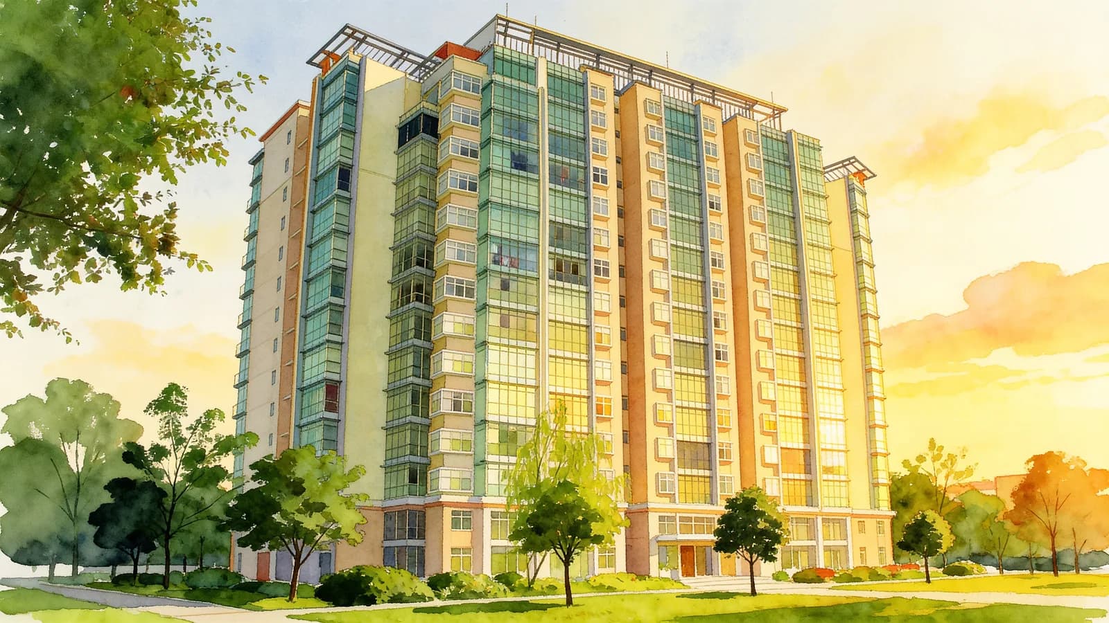 Mandale Heights, a 16-storey apartment in Novena. Illustration is AI-generated.