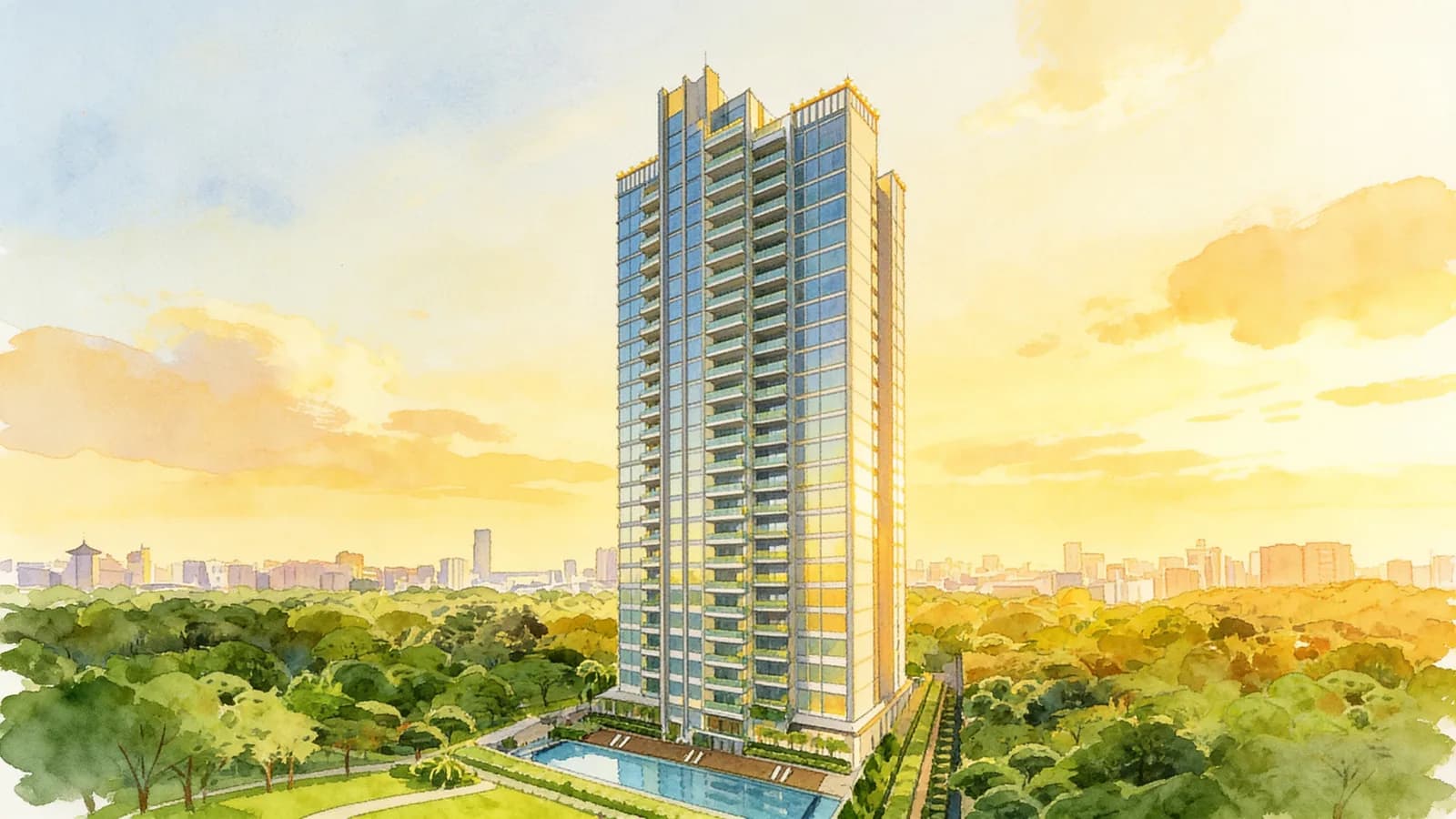Rochelle At Newton, a condominium in Novena. Illustration is AI-generated.