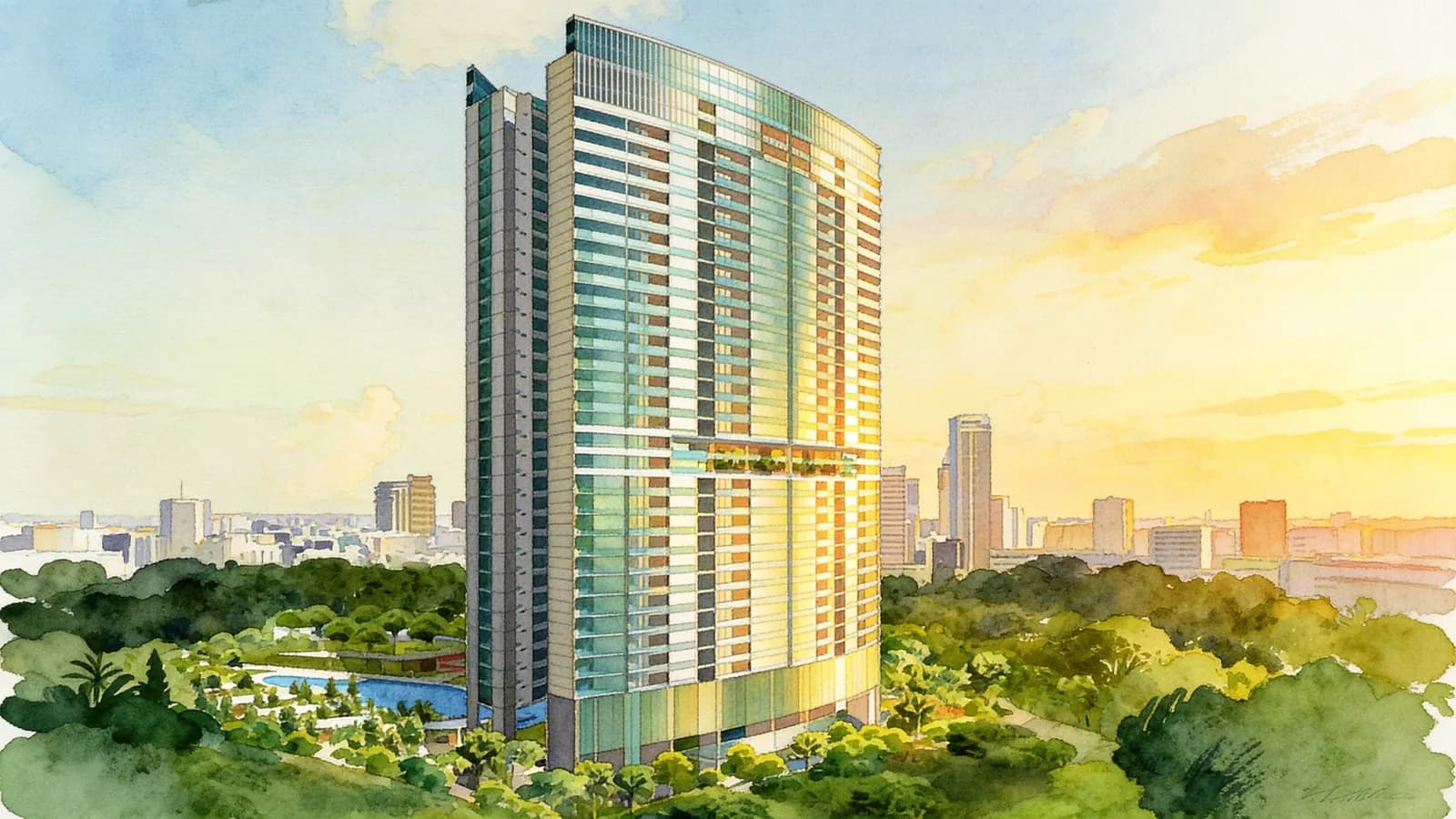 Martin Place Residences, a condominium in River Valley. Illustration is AI-generated.