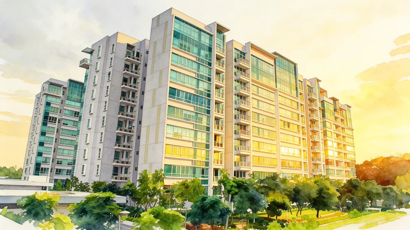 The Nexus, a 10-storey condominium in Bukit Timah. Illustration is AI-generated.