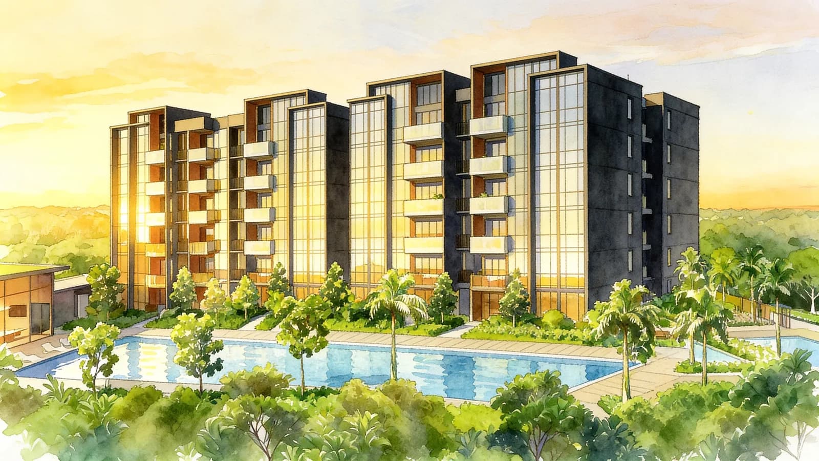 The Commodore, a 5-storey condominium in Sembawang. Illustration is AI-generated.