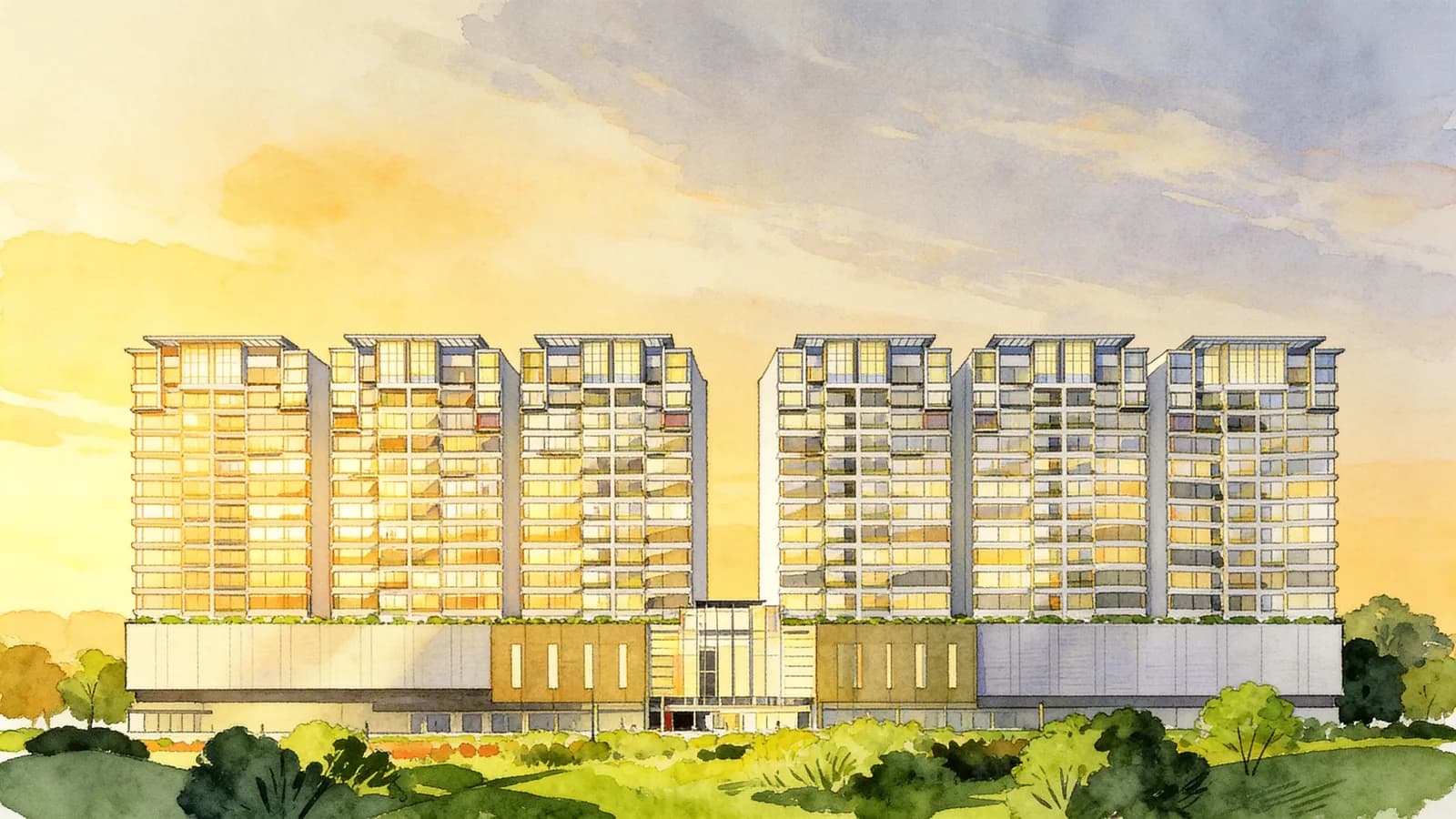 The Centris, a 15-storey apartment in Jurong West. Illustration is AI-generated.