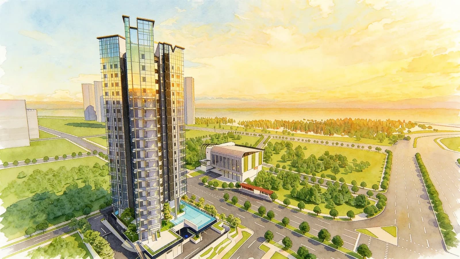 One Meyer, a 19-storey condominium in Marine Parade. Illustration is AI-generated.