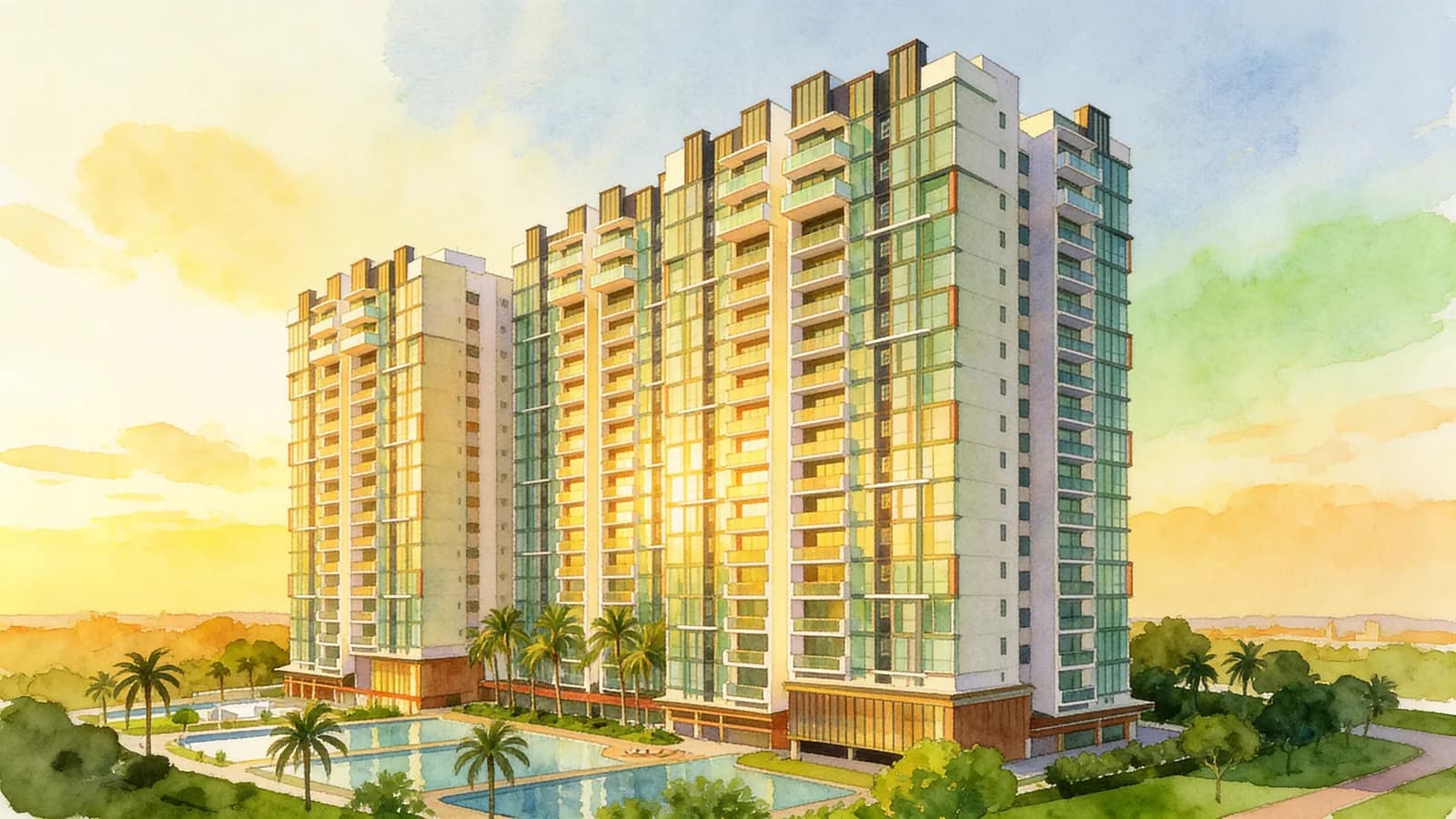 The Terrace, a 17-storey executive condominium in Punggol. Illustration is AI-generated.