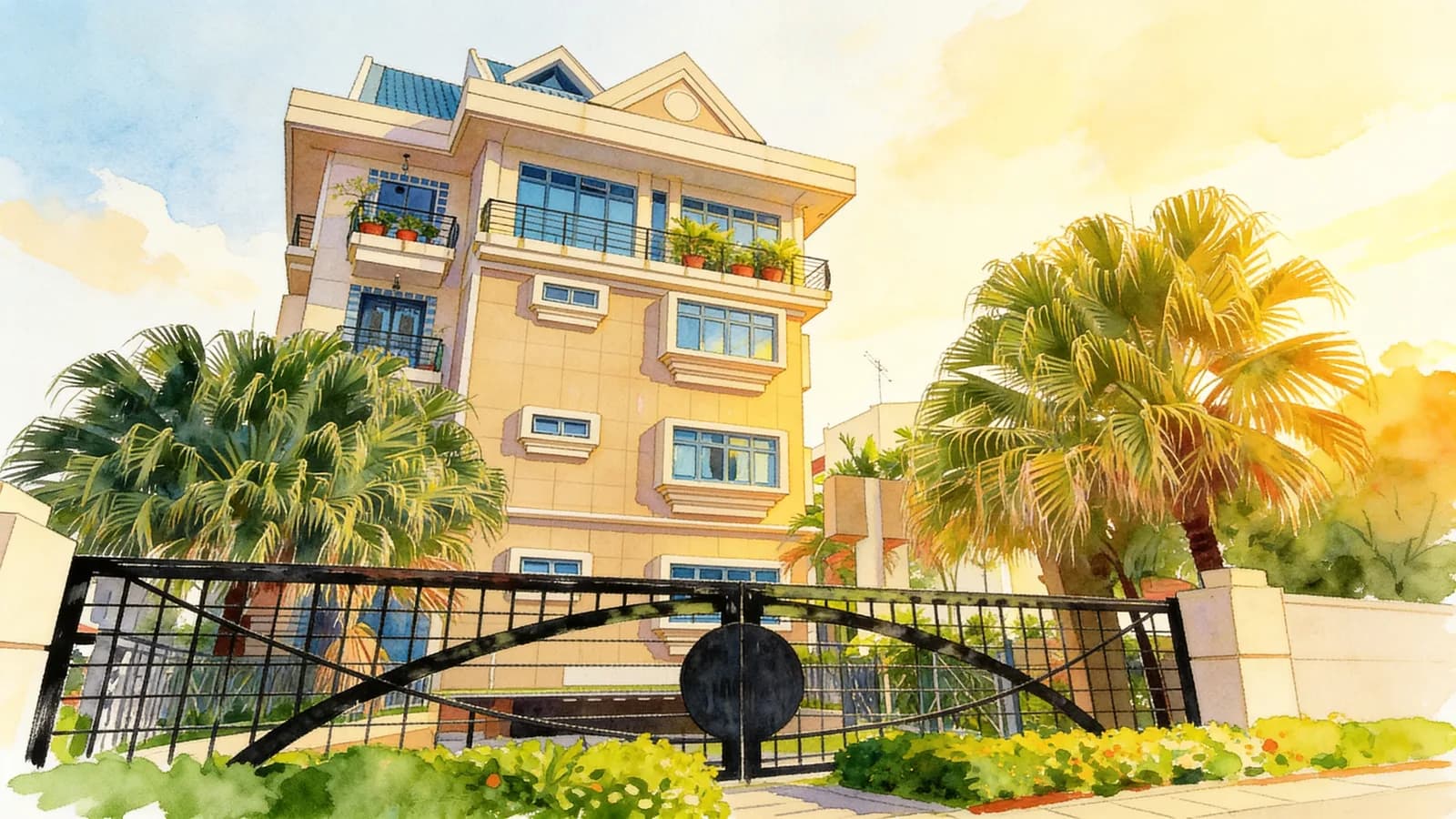 D'focus Apartments, an apartment in Marine Parade. Illustration is AI-generated.