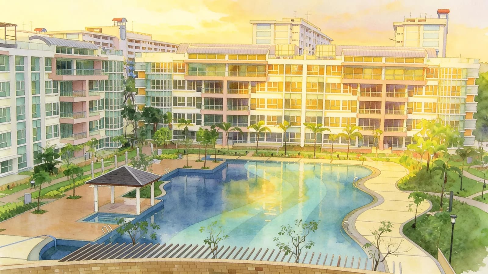 The Calrose, a 5-storey condominium in Ang Mo Kio. Illustration is AI-generated.