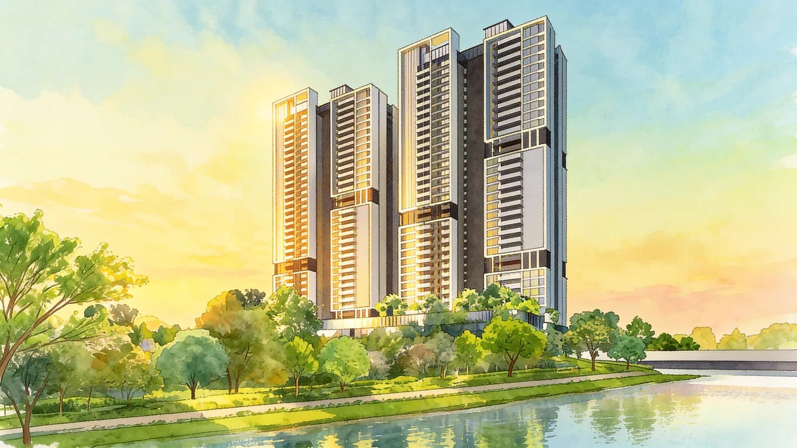 Parc Riviera, a 36-storey condominium in Clementi. Illustration is AI-generated.